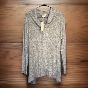 NWT Carol Rose Cozy Grey Cowl Neck Sweater Soft Knit Pullover Size Small